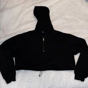 Black Cropped Hoodie